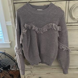 &merci gray tassel sweater